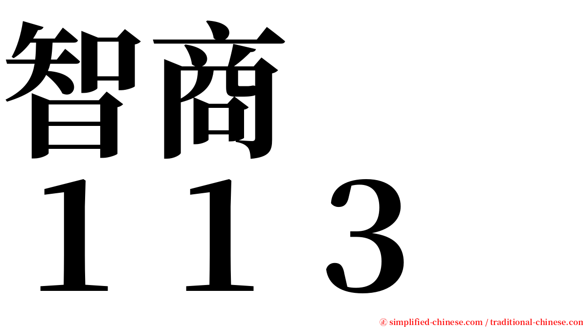 智商　　１１３ serif font